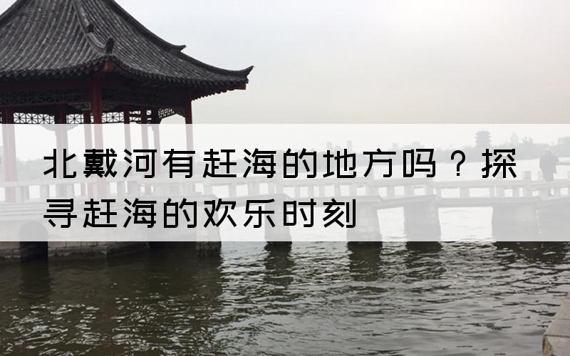 北戴河有赶海的地方吗？探寻赶海的欢乐时刻